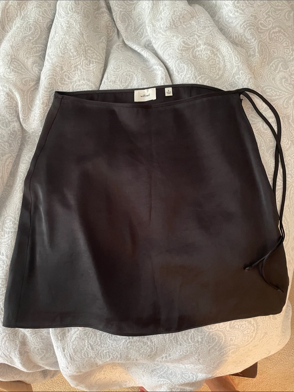 Wilfred Black Satin Elixir Wrap Skirt
